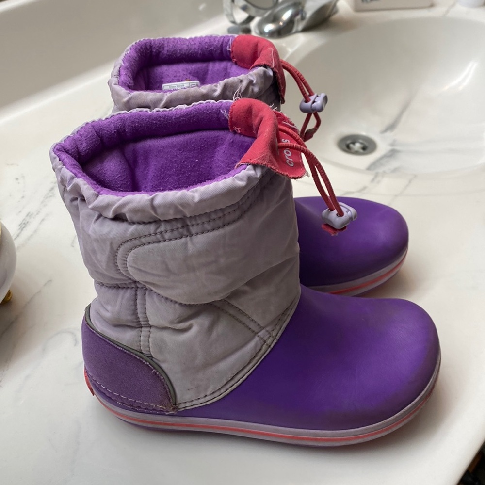 Purple Crocs Boots